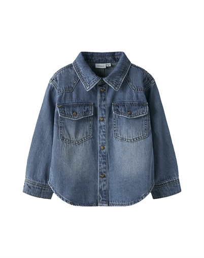 Name It - Blue Denim Skjorte - Medium Blue Denim